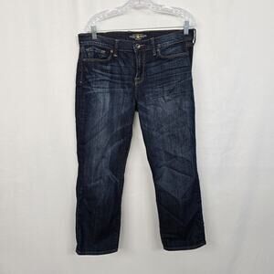 Lucky Brand Sofia Capri Jeans Women's 14 / 32W Blue Dark Wash Cotton Blend